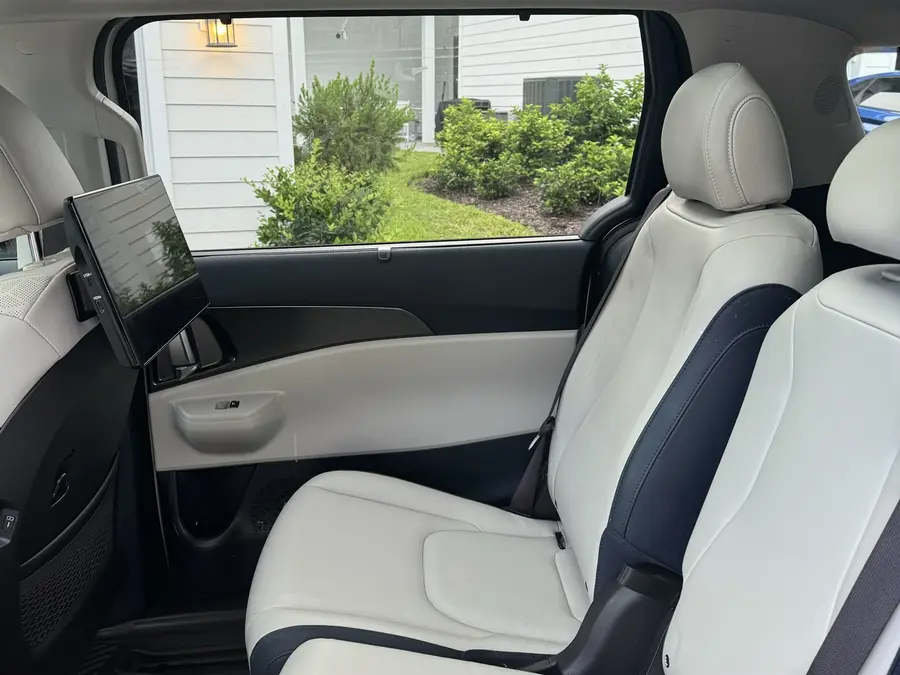 Second-row seats of a real customer's family vehicle after an interior detail